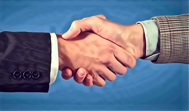 Image of a business handshake