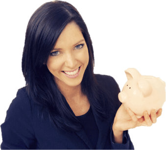 Lady with piggy bank