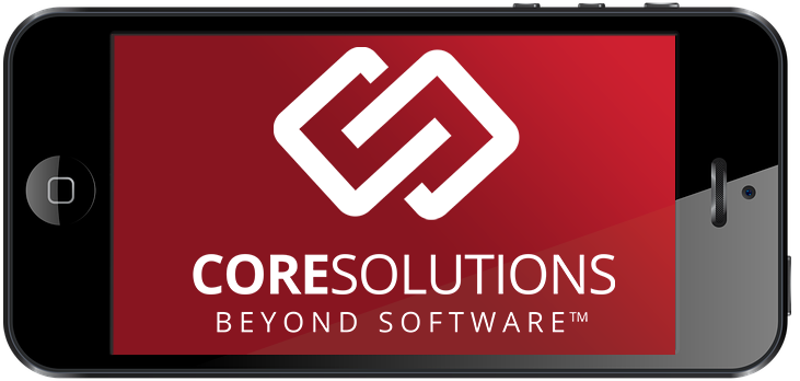 CoreSolutions Logo on Mobile Device