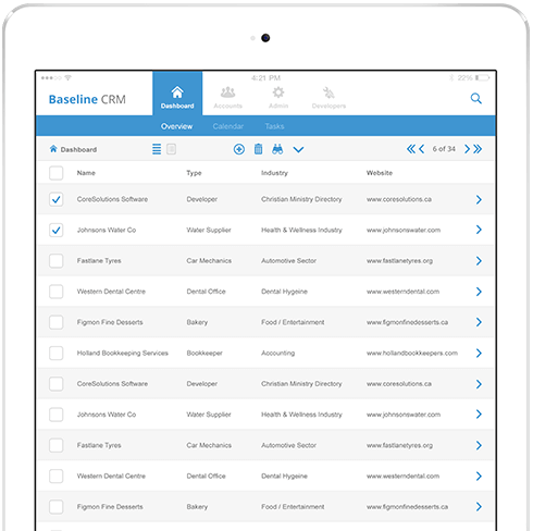 Image of Baseline CRM Mobile App