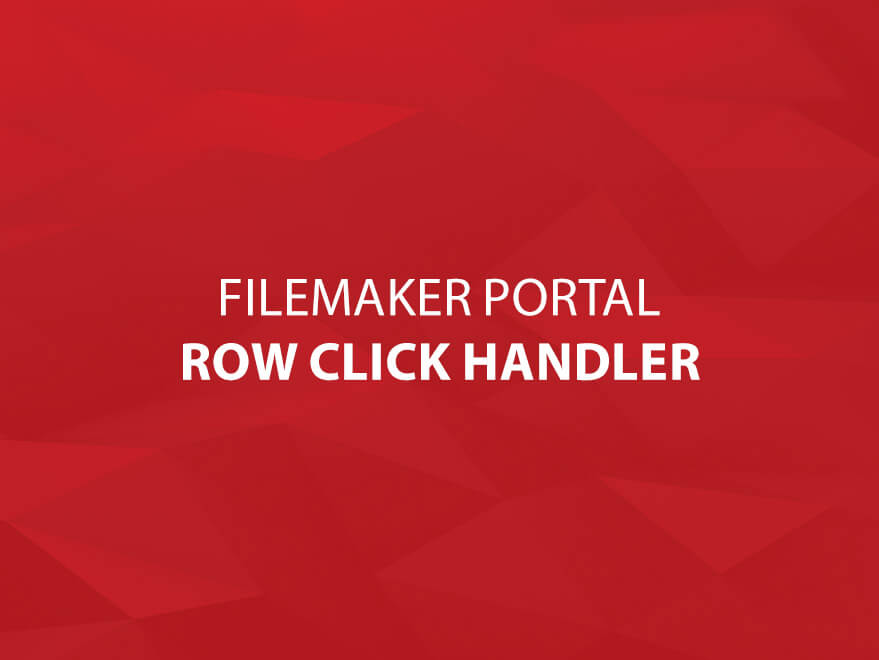 FileMaker Portal Row Click Handler