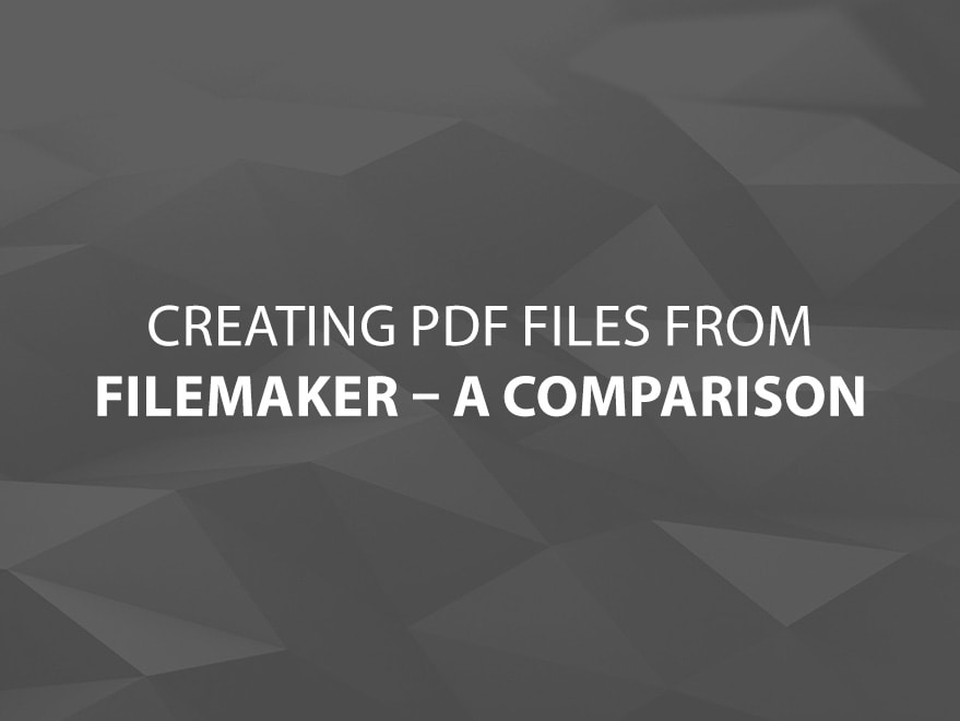 Creating PDFs from FileMaker Comparison Main Title Image
