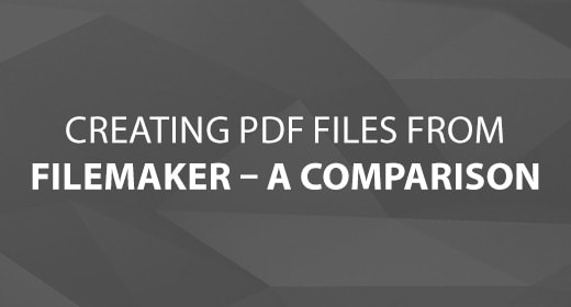 Creating PDF files from FileMaker