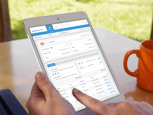 Image of a Baseline CRM on iPad