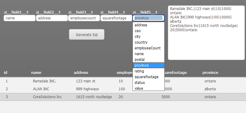 Final setup of value fields